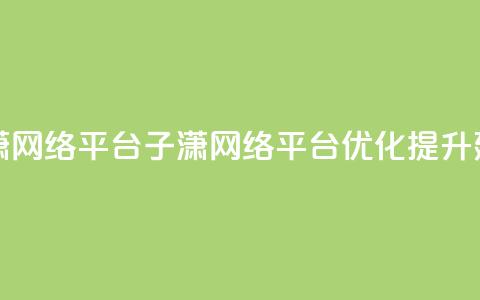 子潇网络平台(子潇网络平台优化提升建议) 第1张 子潇网络平台(子潇网络平台优化提升建议) 第1张