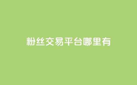 粉丝交易平台哪里有 - 哪里可以找到粉丝交易平台! 第1张 粉丝交易平台哪里有 - 哪里可以找到粉丝交易平台! 第1张